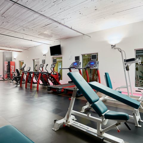 Workout whenever suits your schedule in the 24 hour on-site gym