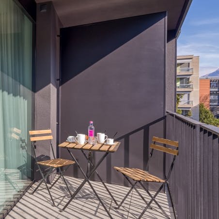 Enjoy your morning coffee out on the private balcony 