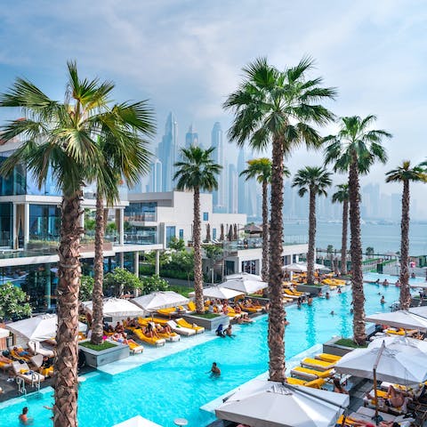 Cool off from the Arabian heat in the communal swimming pool