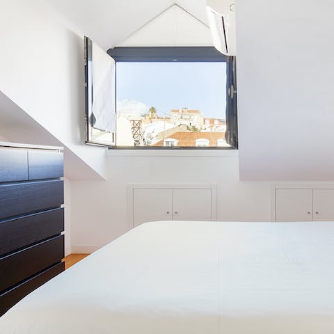 Enjoy rooftop views from the bedrooms