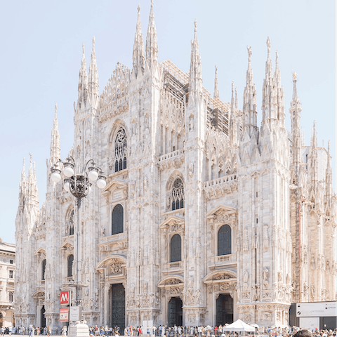 Visit Milan's iconic Duomo, a thirty-minute walk away