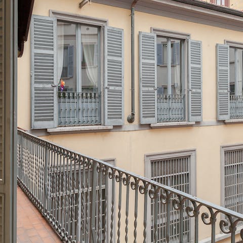 Step out onto the balcony at sunset