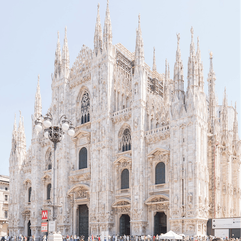 Take the six-minute mosey to the iconic Duomo and marvel at its Gothic architecture 