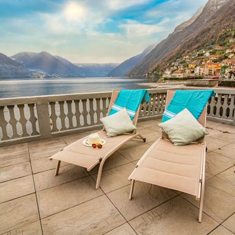 Relax on your lakeside terrace