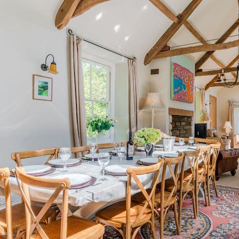 Gather, socialise and enjoy the magic of being together around the large dining table