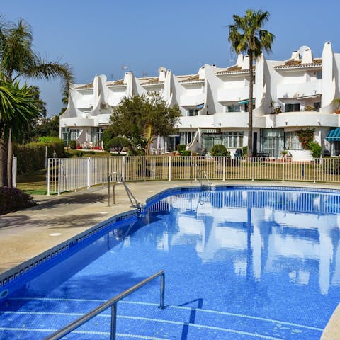 Cool off from the Spanish sun in the communal pool 