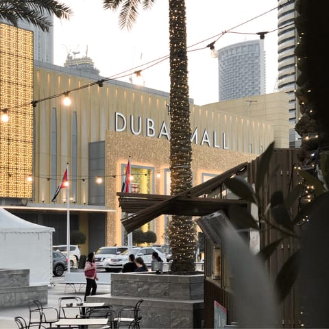 Enjoy some retail therapy at Dubai Mall, twenty-five minutes away by car