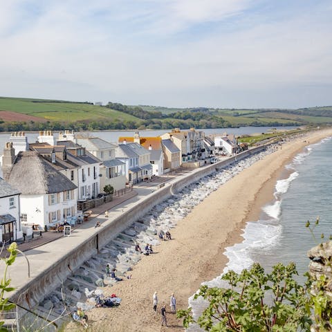 Make the short thirty-second walk to the centre of Torcross and enjoy fish and chips on the beach