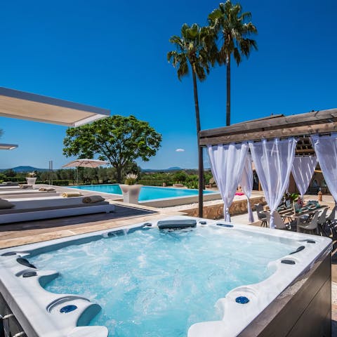 Chill under the Mallorcan sun in the private hot tub