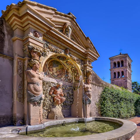 Explore the ancient fountains and ingrained history of the communal gardens