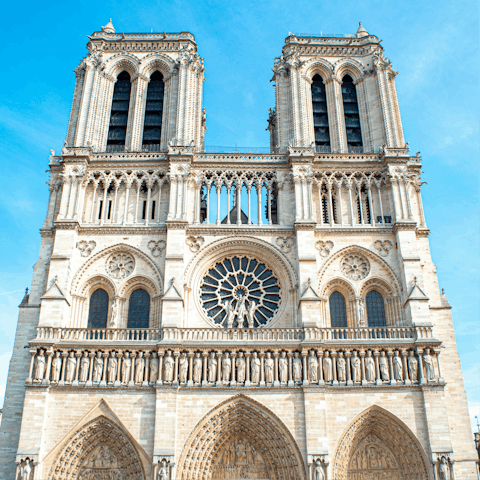 Wander ten minutes to the iconic Notre Dame Cathedral