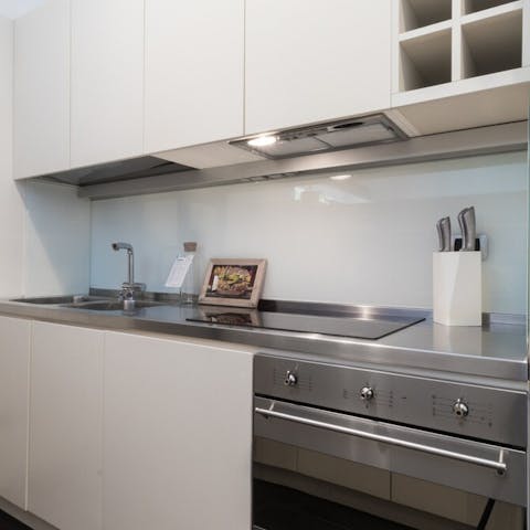 Prepare hearty meals in the fully equipped kitchen