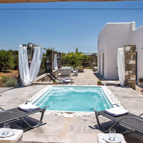Cool off from the Mediterranean sun in the plunge pool 