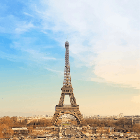 Wind your way to Trocadéro for views of the Eiffel Tower