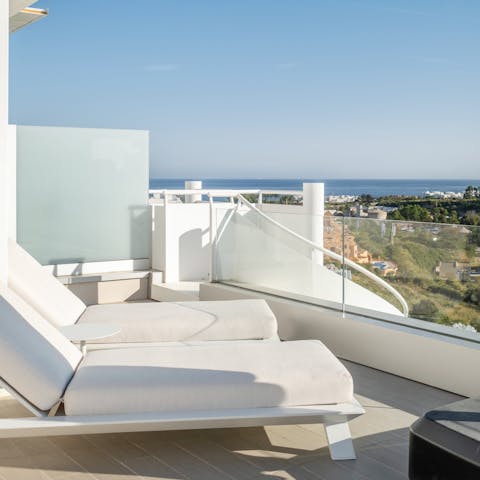 Kick back on a lounger and enjoy views of the Alboran Sea