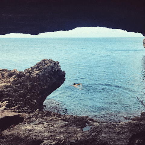 Walk five minutes to the beach to swim in the clear sea