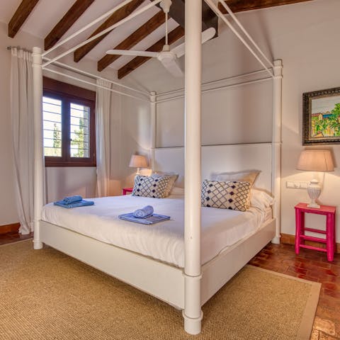 Get a good night's sleep on the four-poster bed