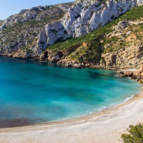 Drive to Granadella beach, 7km away, and dip your toes in the sea