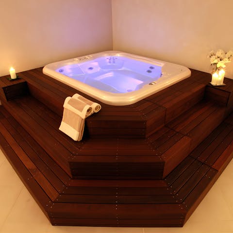 Visit the communal wellness centre to soak in the Jacuzzi or relax in the Finnish sauna