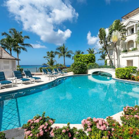 Make the most of the Caribbean sunshine and splash into the shared pool