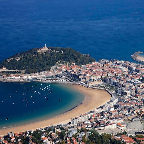 Take the five-minute stroll to San Sebastian's La Concha beach