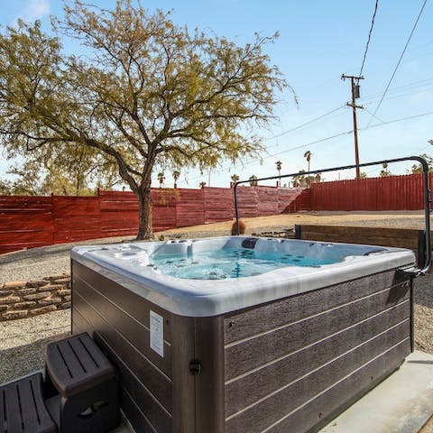Take a relaxing soak in the jacuzzi after a long day of hiking