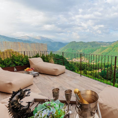 Share a bottle of Burgundy wine with the best view in Italy
