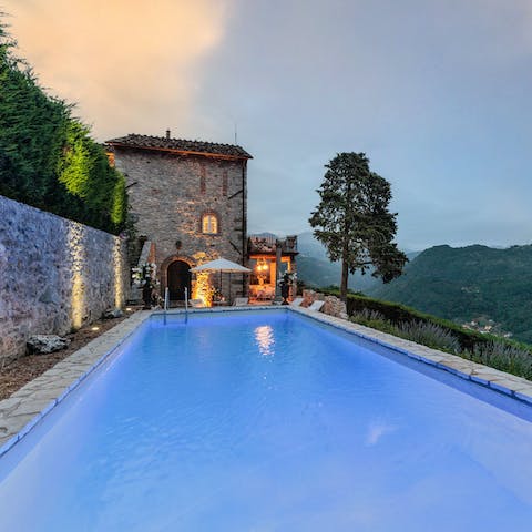 Take a swim in the pool to burn off the pasta from the night before