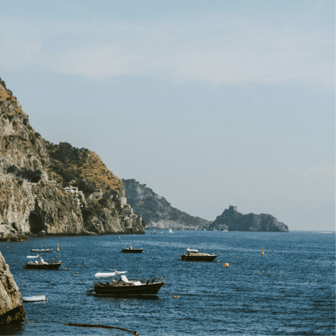 Catch some rays on Marina di Praia a short drive or bus ride away