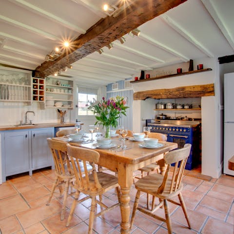 Whip up a delicious meal in the country-style kitchen