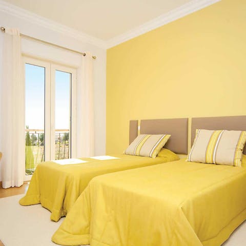 Enjoy the bright colours of the bedrooms