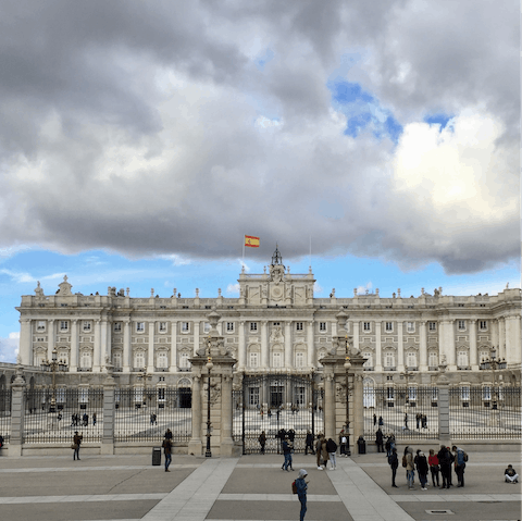 Visit the Grand Palace of Madrid, a twenty-minute stroll away
