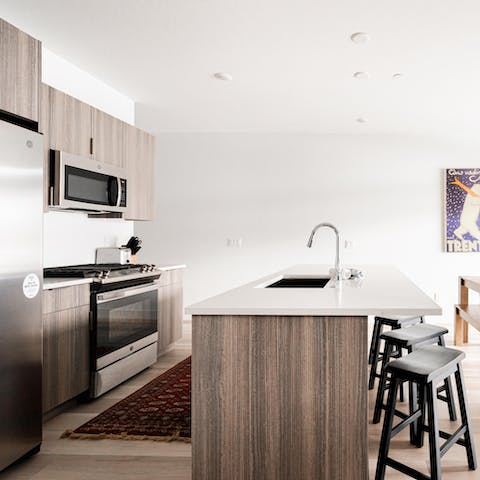 Look forward to cooking your favourite meals in the sleek kitchenette