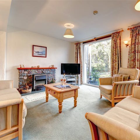 Cosy up in front of the fire after a day spent hiking and enjoying the great outdoors