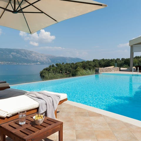 Spend hot afternoons relaxing on a lounger or swimming in the infinity pool