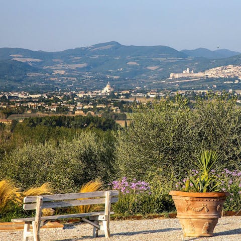 Gaze out at gorgeous countryside views from the peaceful bench