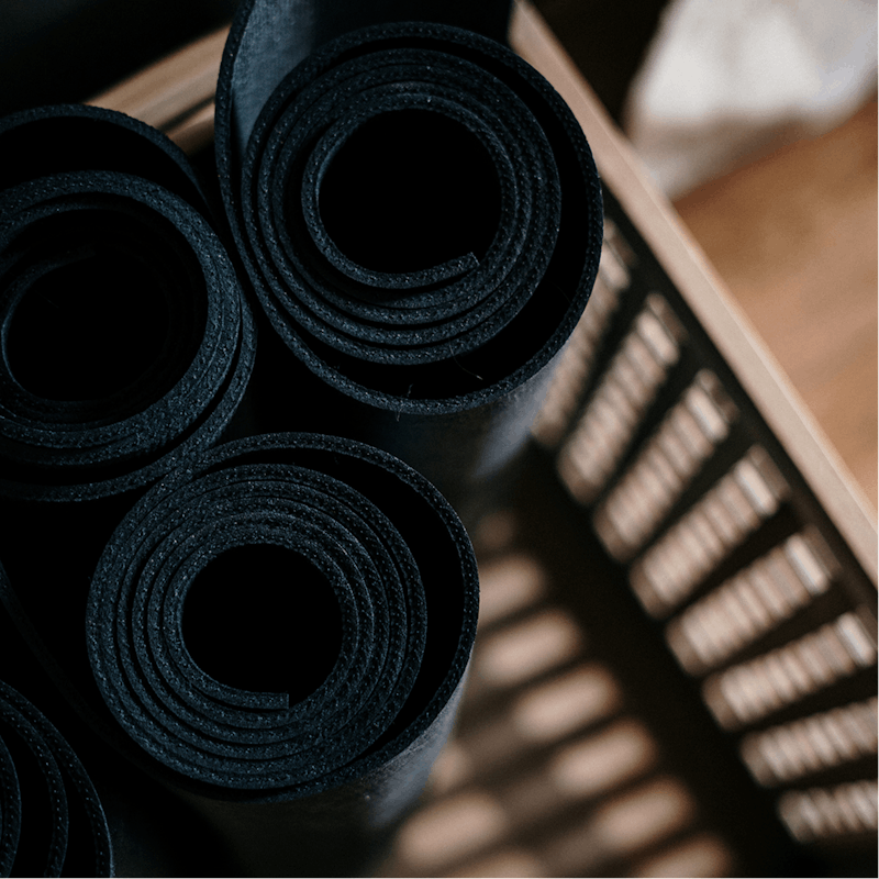 Exhale your worries away in the shared yoga studio