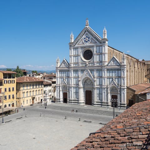 Admire views of Piazza Santa Croce from the terrace of this penthouse home