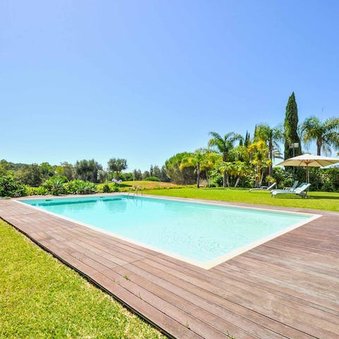 Soak up the green vistas from your private poolside