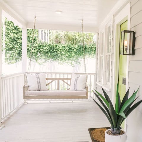 Enjoy a peaceful moment on the porch swing