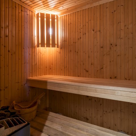 Enjoy a relaxing sauna session after an adrenaline-fuelled day of skiing or mountain biking