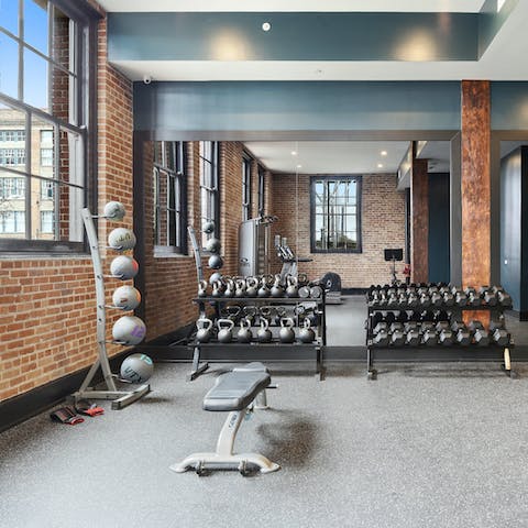 Fit in a workout with the on-site gym