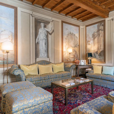 Enjoy the grandeur of this fresco-filled apartment