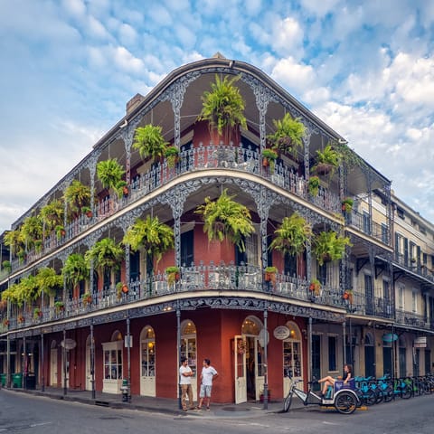 Stay just moments from the French Quarter and explore its pretty architecture