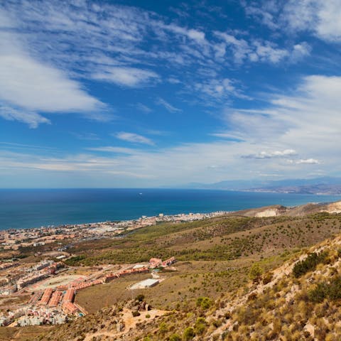 Stroll 50m to Playa Fuengirola for a day at the beach