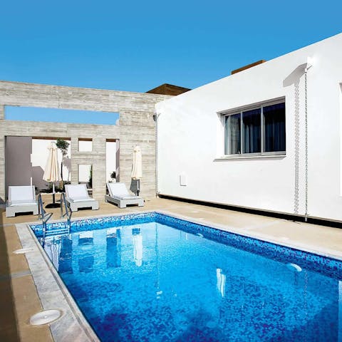 Take a refreshing dip in the private terrace pool