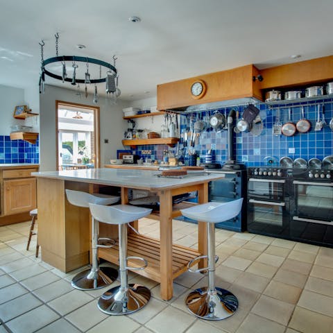 Cook at home in the spacious country kitchen