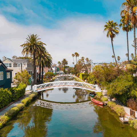 Stroll down to the stunning and unique man-made canals of LA's Venice Beach