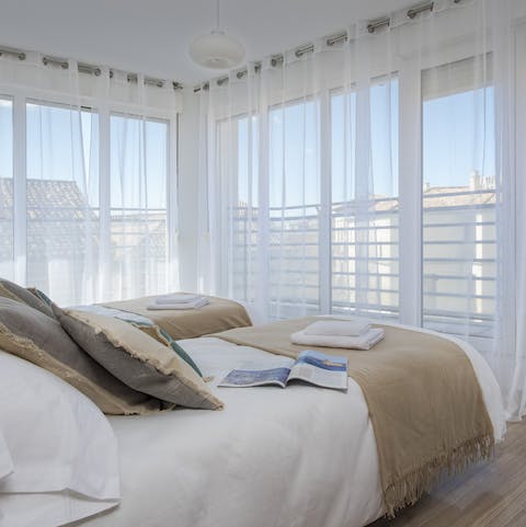Wake up in a room with near panoramic city views