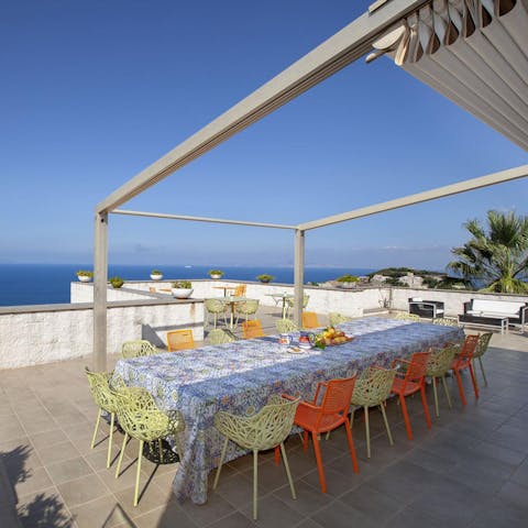 Satisfy your taste buds with an Italian feast on the terrace